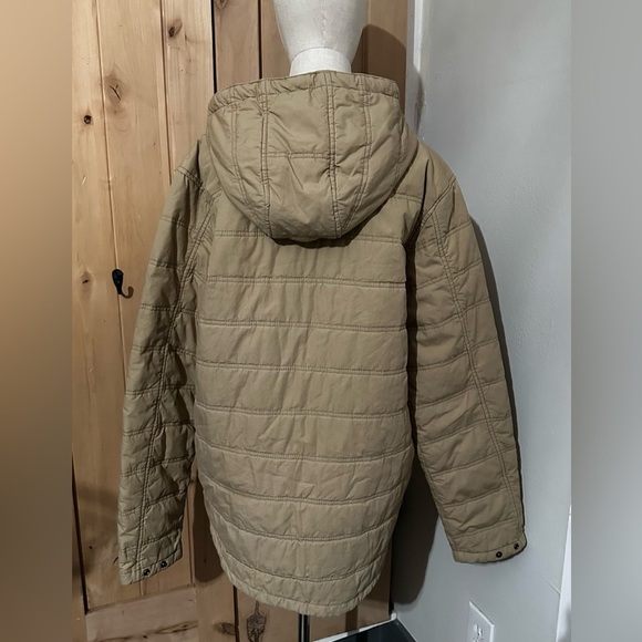 Old Navy Tan Hooded Puffer Jacket Men’s Large - Picture 6 of 9